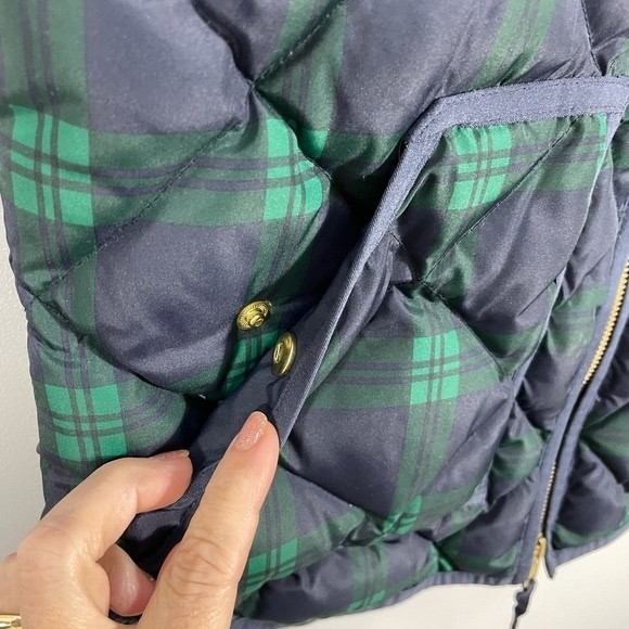 J. CREW Plaid Print Quilted Puffer Vest - Picture 5 of 9